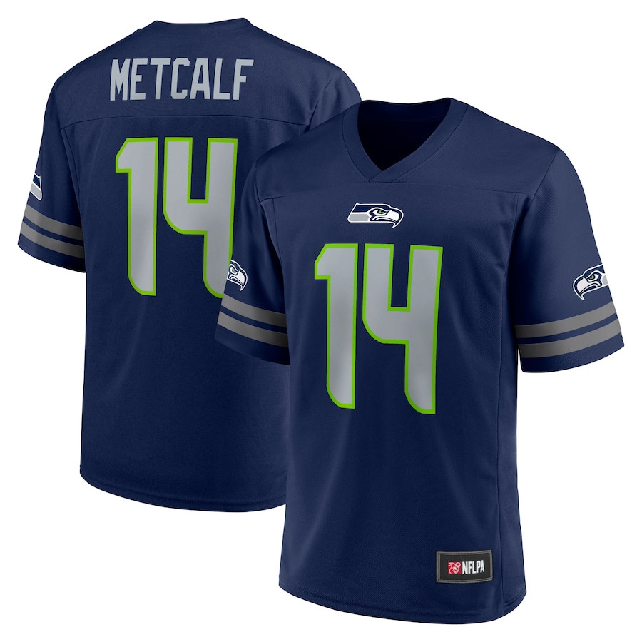 DK Metcalf 14 Seattle Seahawks College Navy NFL Jersey Men's