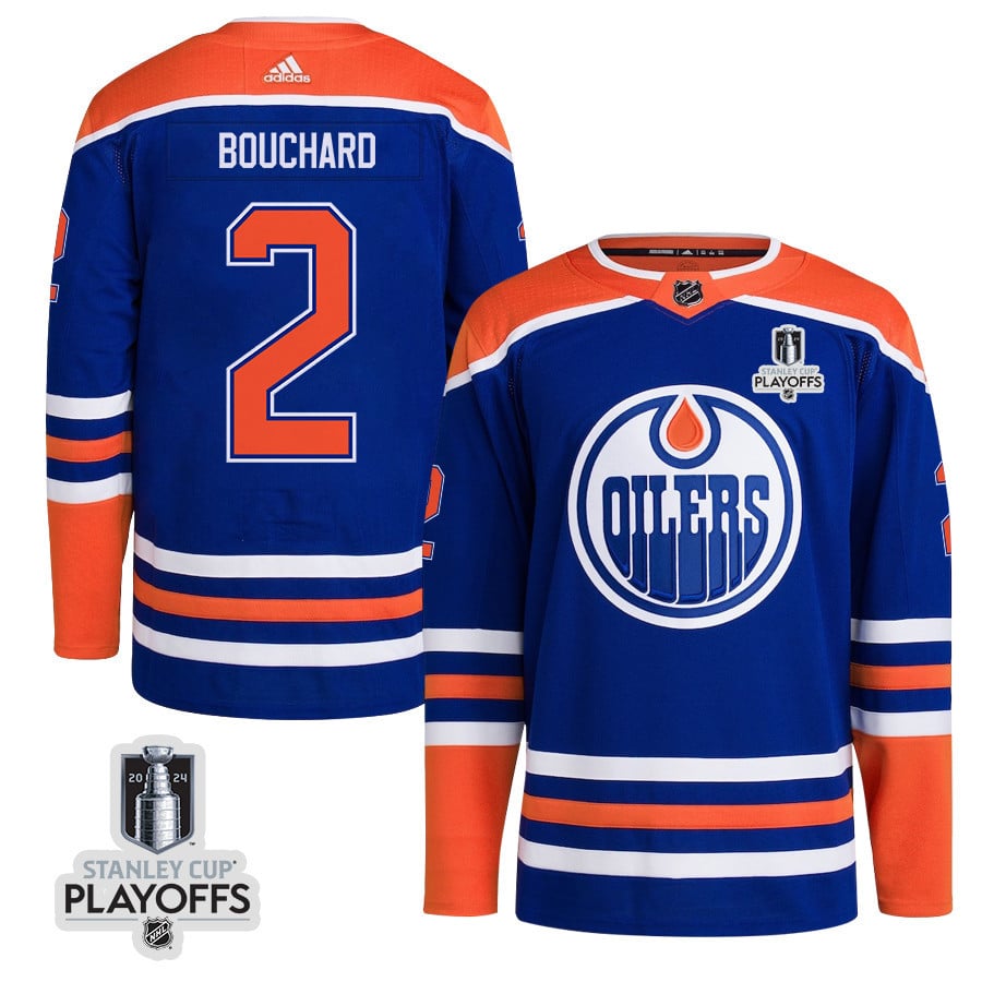 Evan Bouchard 2 Edmonton Oilers 2024 Playoffs Patch Home Men NHL Jersey Men's