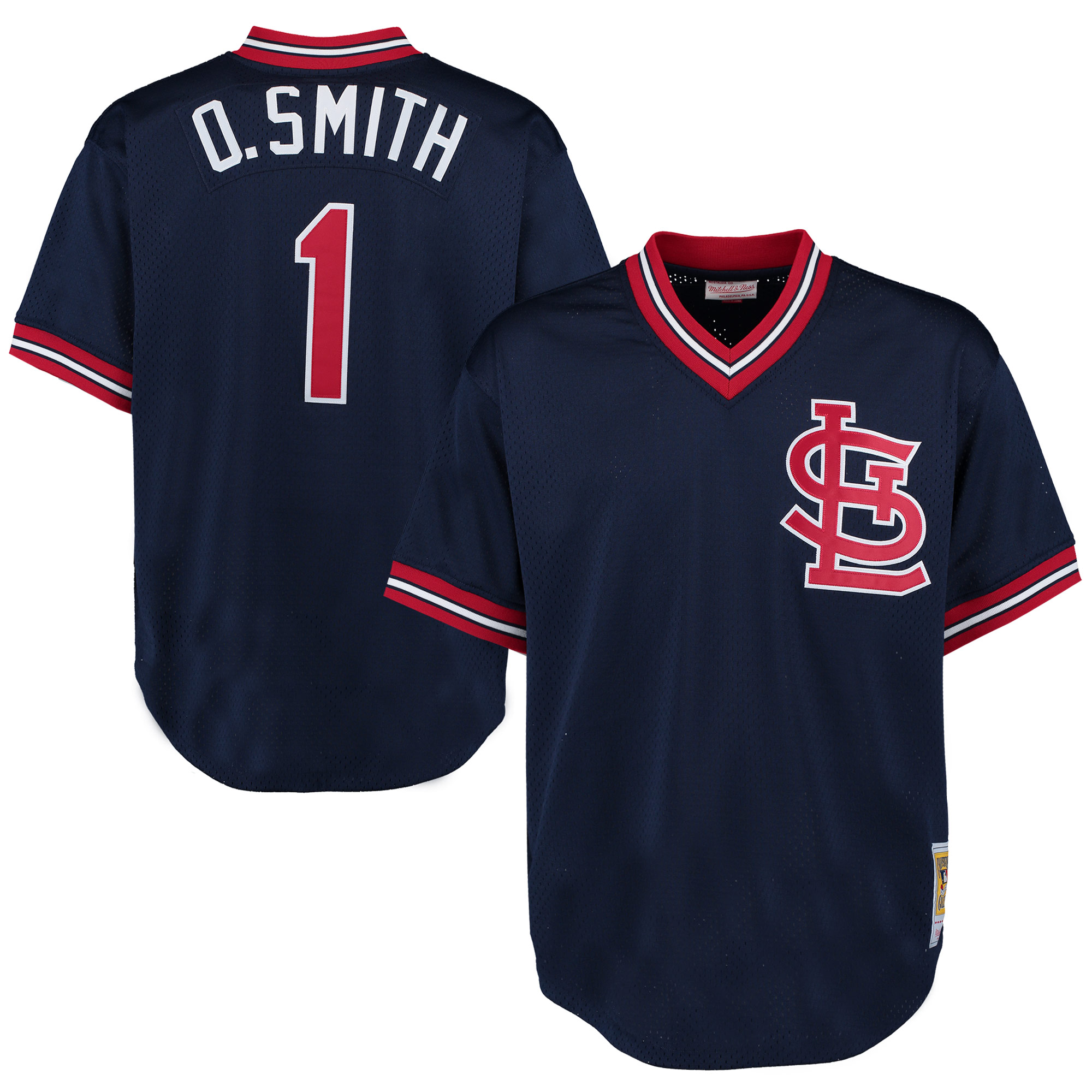St. Louis Cardinals Ozzie Smith Mitchell Ness Navy 1994 Cooperstown Collection Mesh Batting Practice MLB Jersey Men's