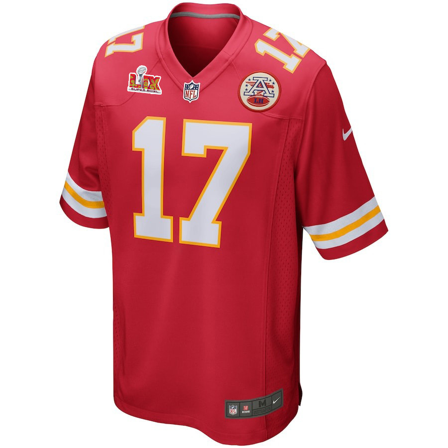 Mecole Hardman #17 Kansas City Chiefs Super Bowl LIX Red NFL Jersey Men's