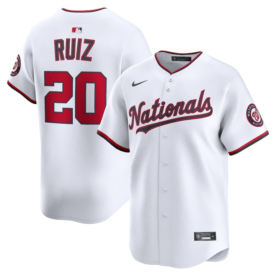 Keibert Ruiz 20 Washington Nationals Alternate Limited Player MMen White MLB Jersey Men's