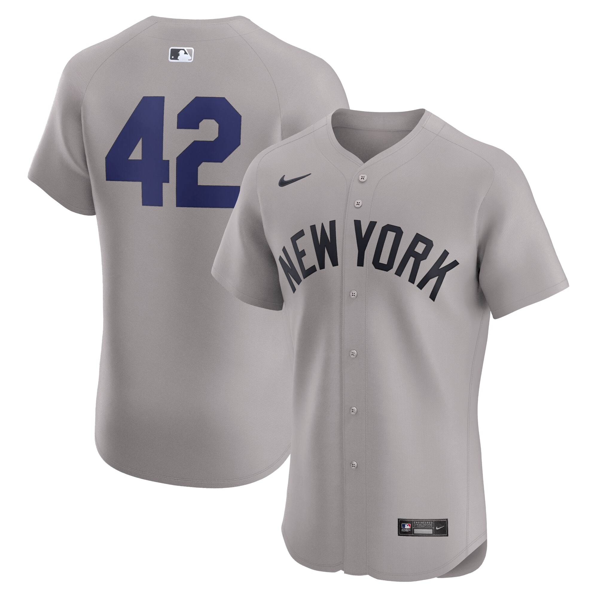 New York Yankees Gray Road 2024 Jackie Robinson Day Elite MLB Jersey Men's