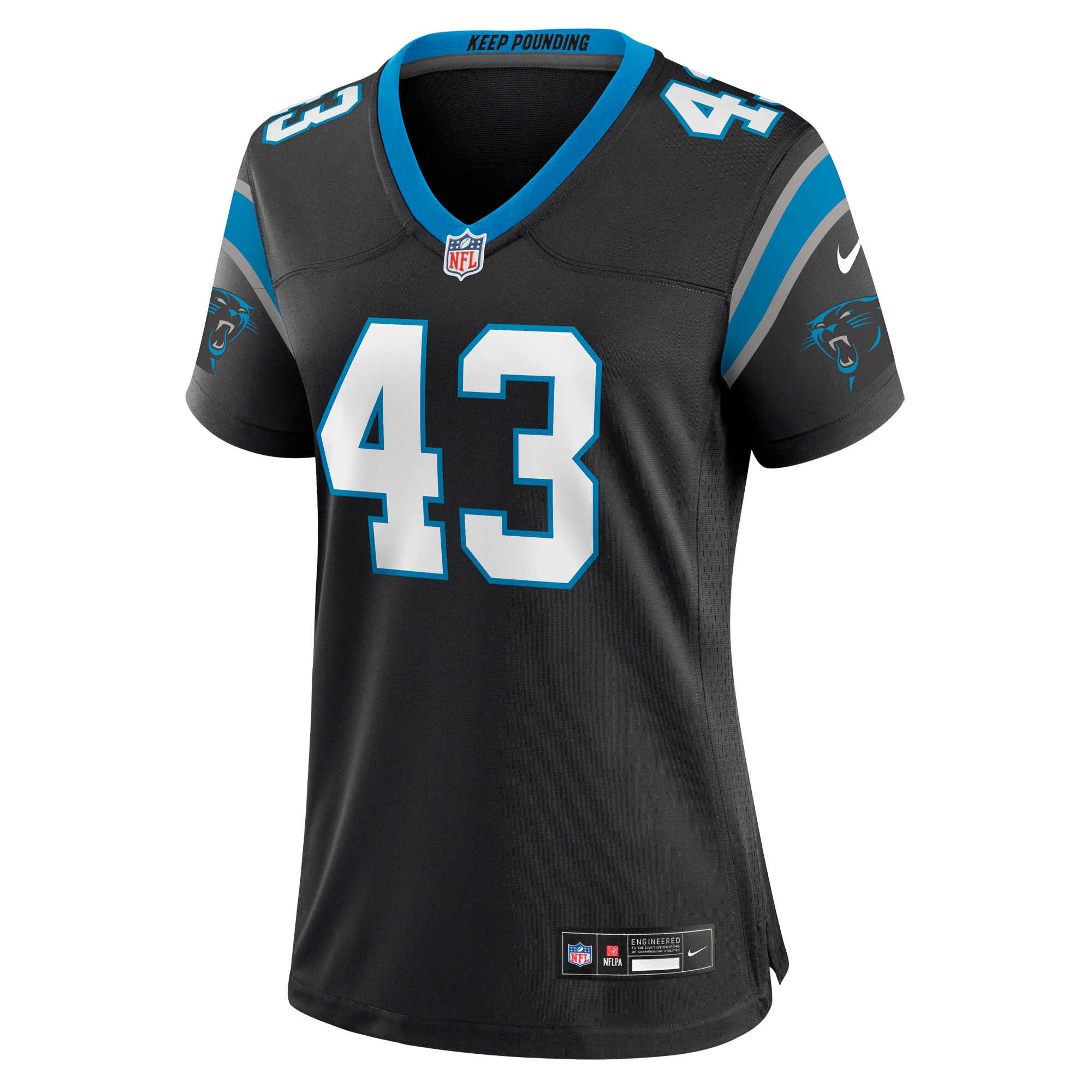 Carolina Panthers Luiji Vilain Black Game NFL Jersey Women's