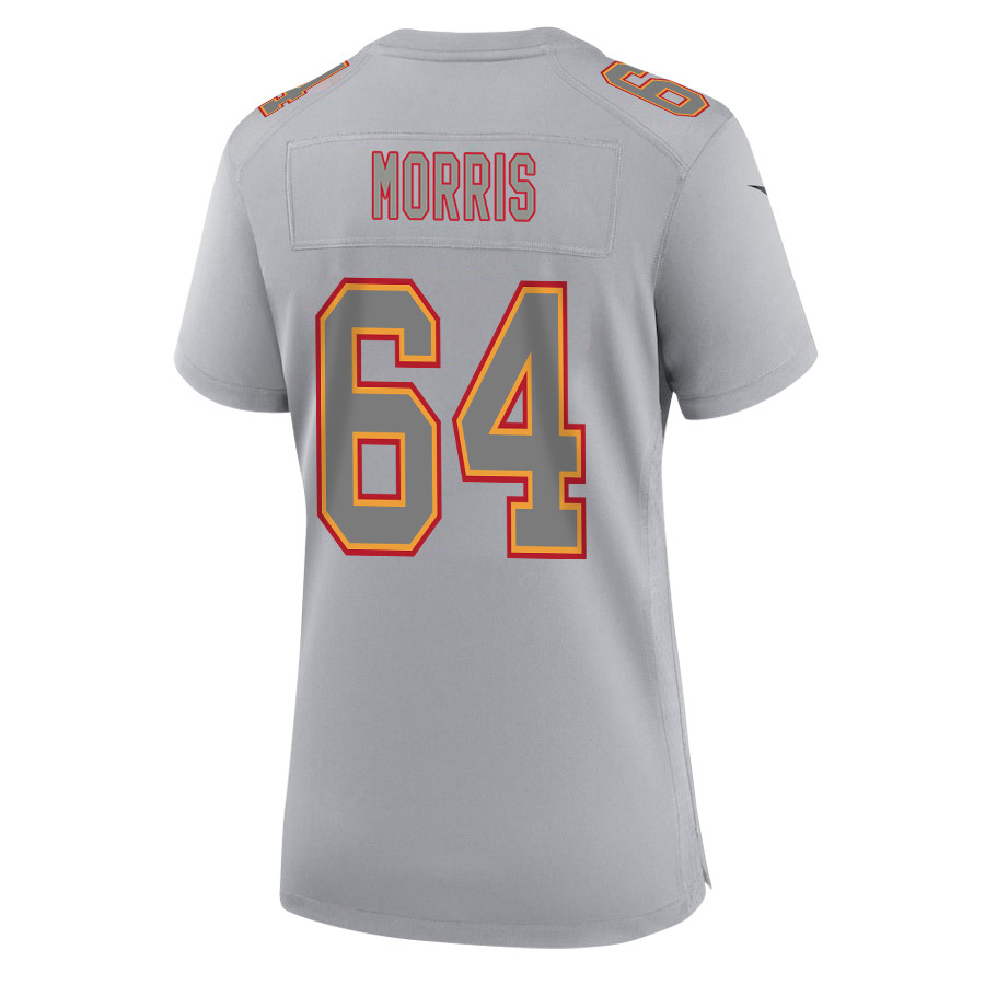 Wanya Morris 64 Kansas City Chiefs Super Bowl LVIII Champions 4X Atmosphere Fashion Game Gray NFL Jersey Women's