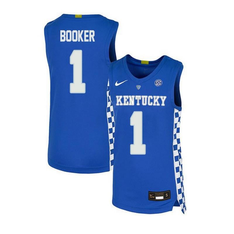 1 Devin Booker Royal Blue Elite Kentucky Wildcats NCAA Jersey Men's
