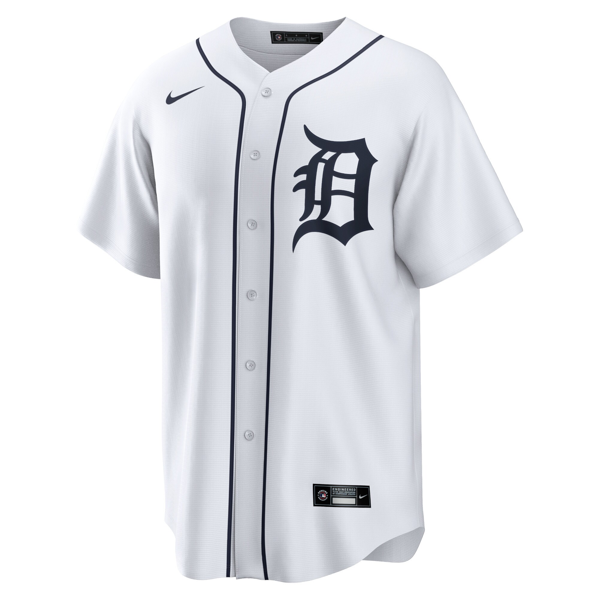 Detroit Tigers White Home Blank MLB Jersey Men's