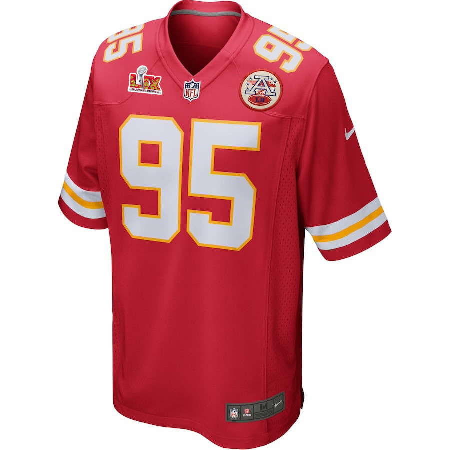 Chris Jones #95 Kansas City Chiefs Super Bowl LIX Red NFL Jersey Men's