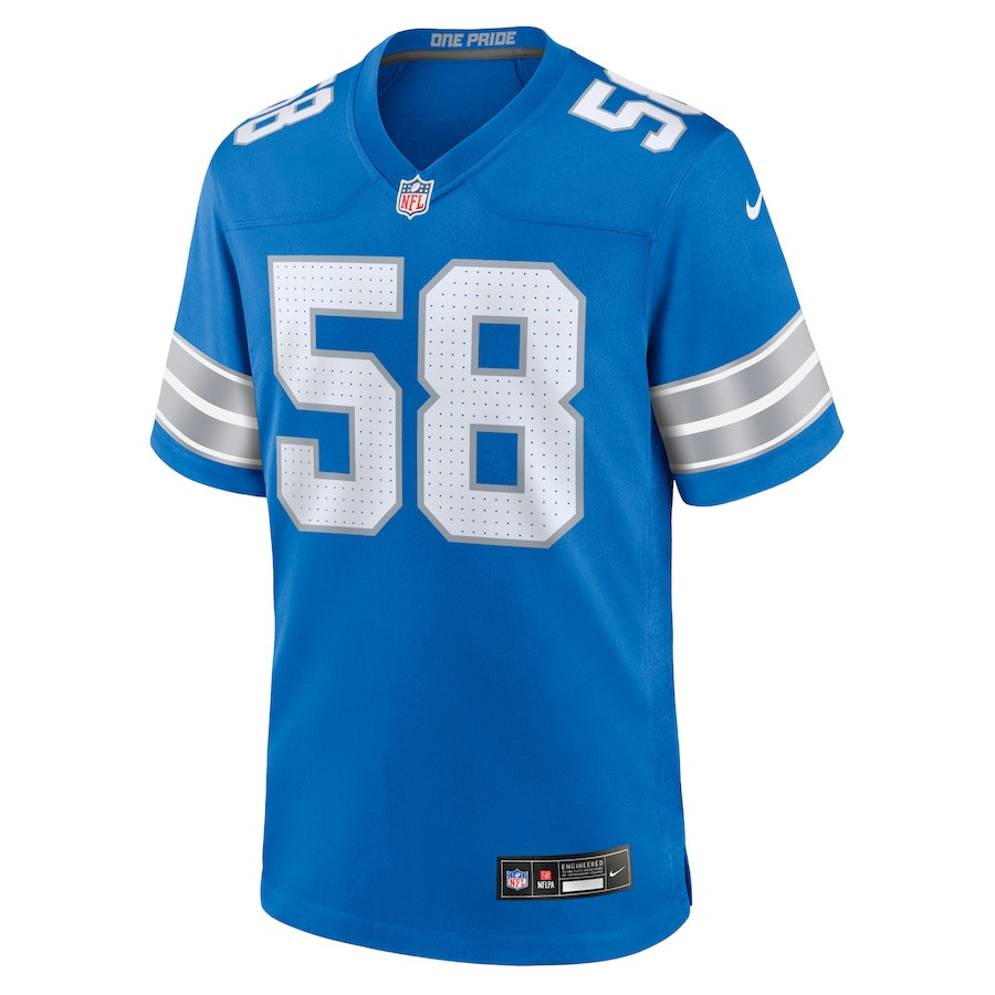 Penei Sewell 58 Detroit Lions Game Blue, Men NFL Jersey Men's