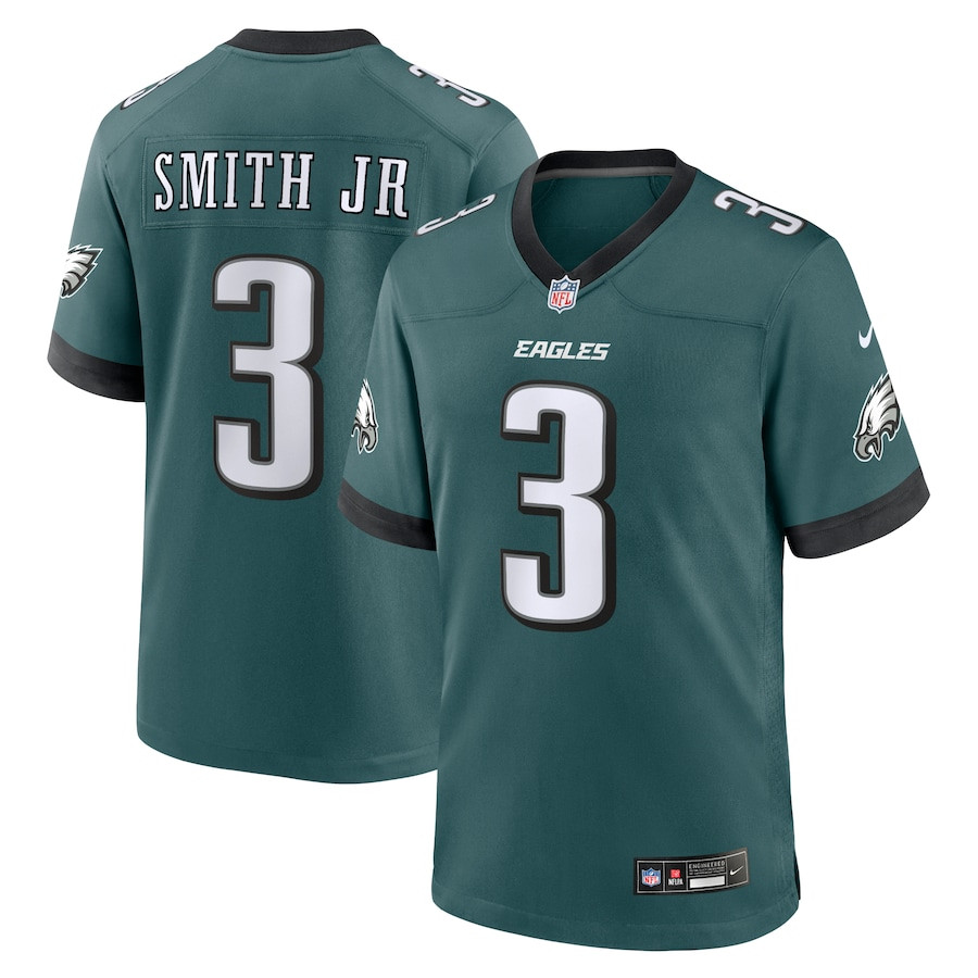 Nolan Smith 3 Philadelphia Eagles Team Game Midnight Green NFL Jersey Men's