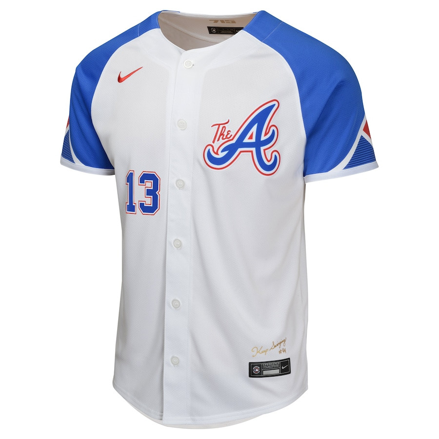 Ronald Acu?a Jr. 13 Atlanta Braves City Connect Limited White MLB Jersey Youth