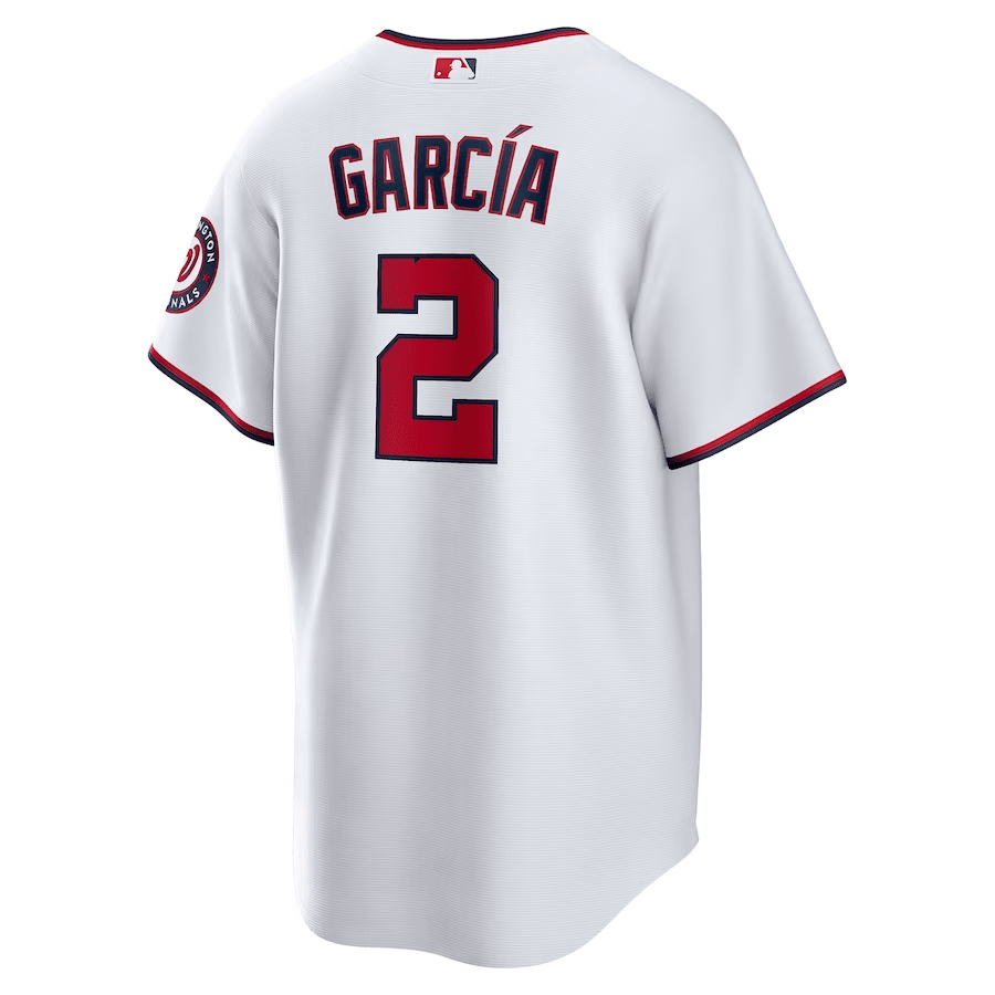Luis Garc?a 2 Washington Nationals Home White MLB Jersey Men's