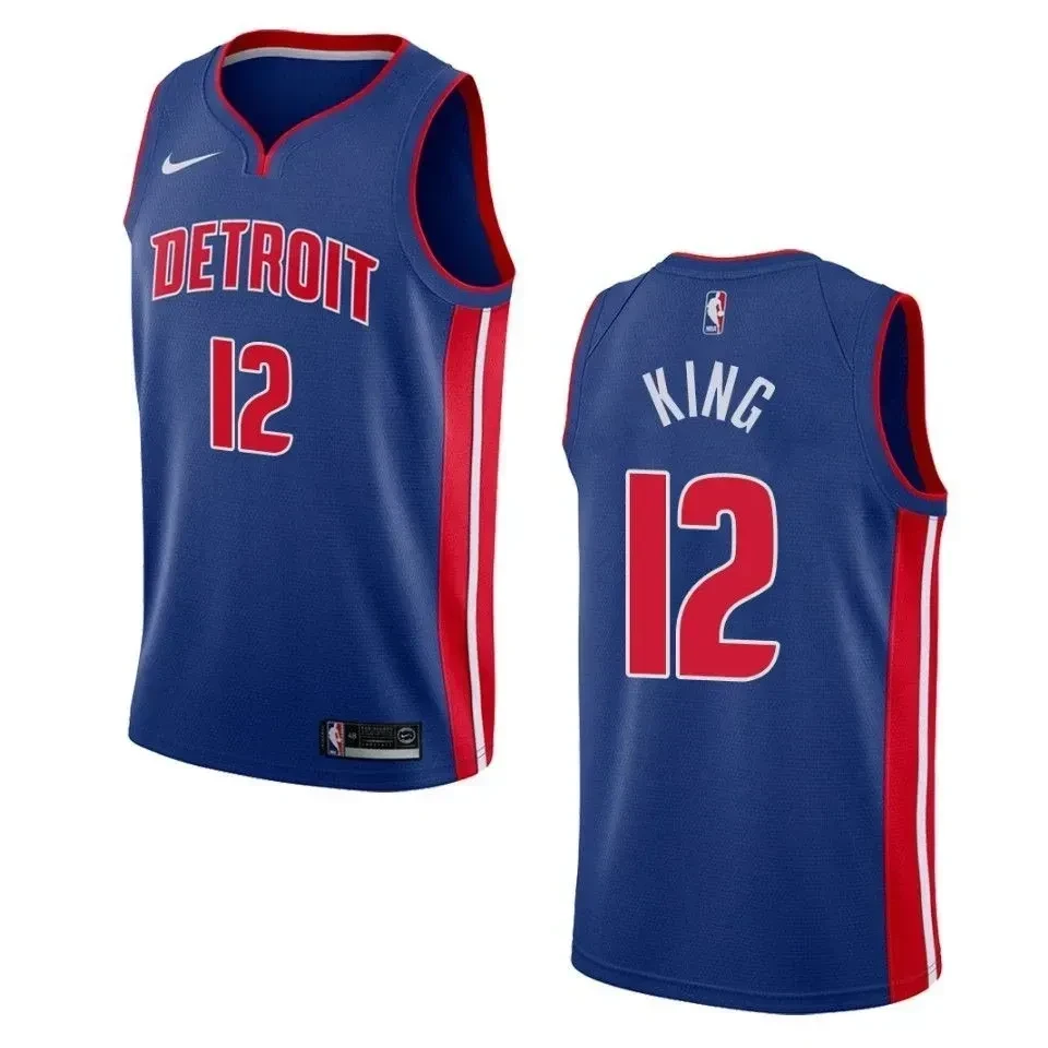 Detroit Pistons 12 Louis King Icon Swingman Blue NBA Jersey Men's