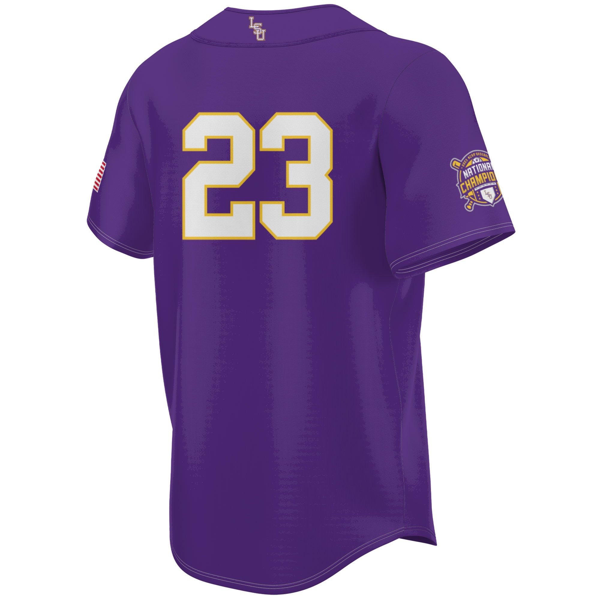 LSU Tigers 2023 World Series Champions Purple #23 NCAA Jersey Men's
