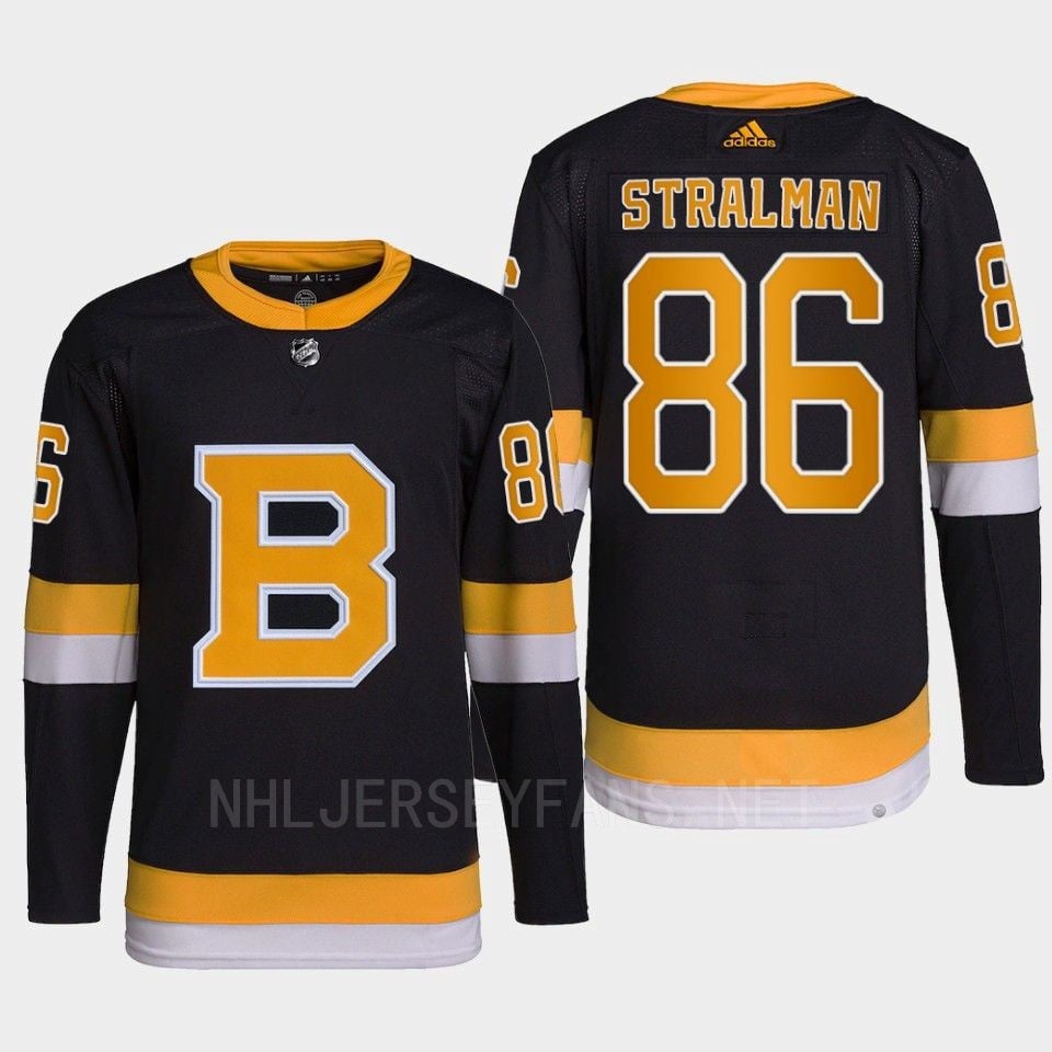 Anton Stralman 86 Boston Bruins Black Pro Alternate NHL Jersey Men's