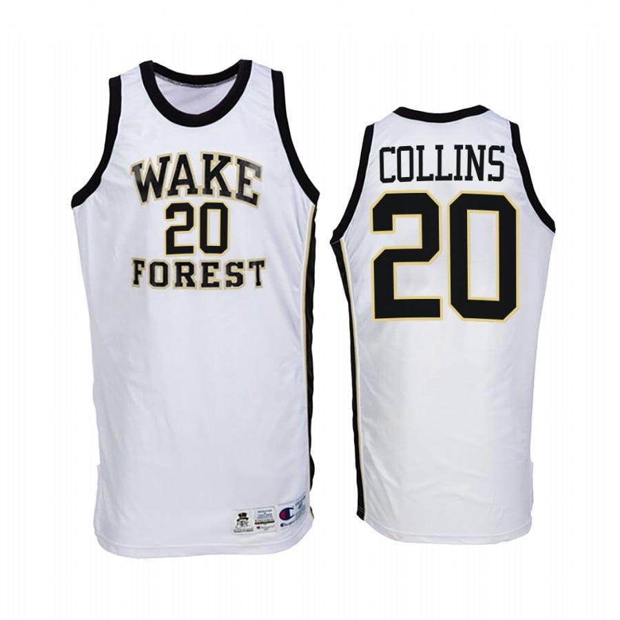 Wake Forest Demon Deacons John Collins 20 College White Throwback Uniform NCAA Jersey Men's