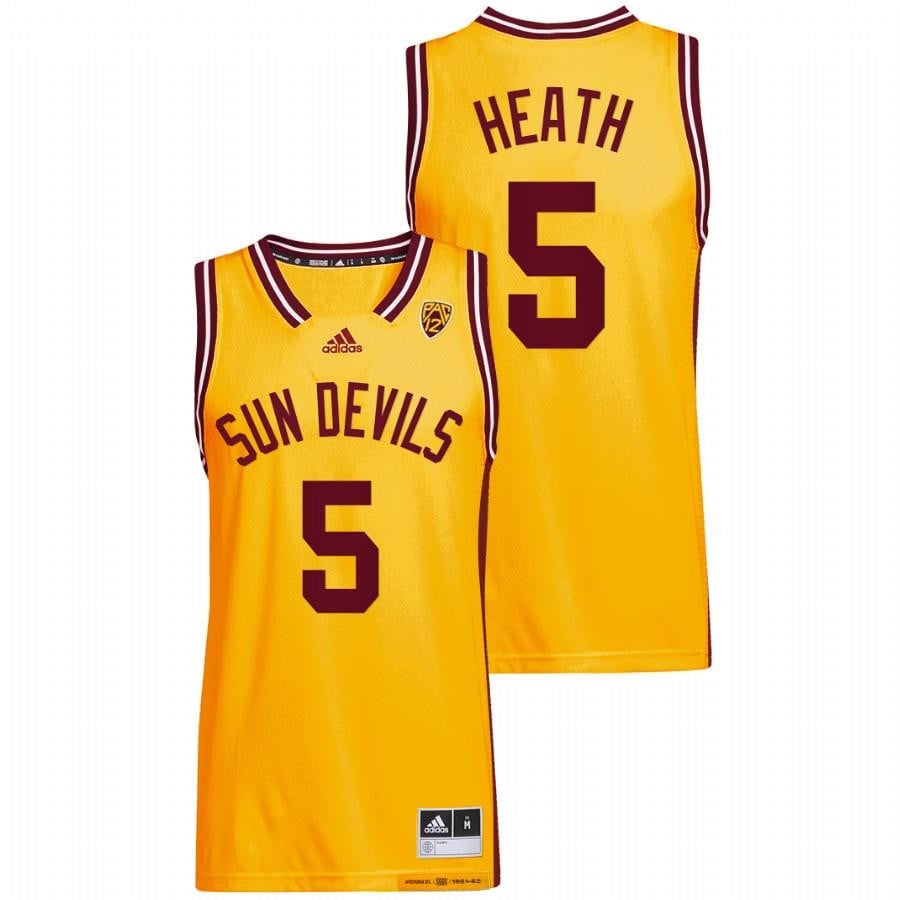Arizona State Sun Devils Jay Heath 5 2022 Gold Reverse Retro College NCAA Jersey Men's