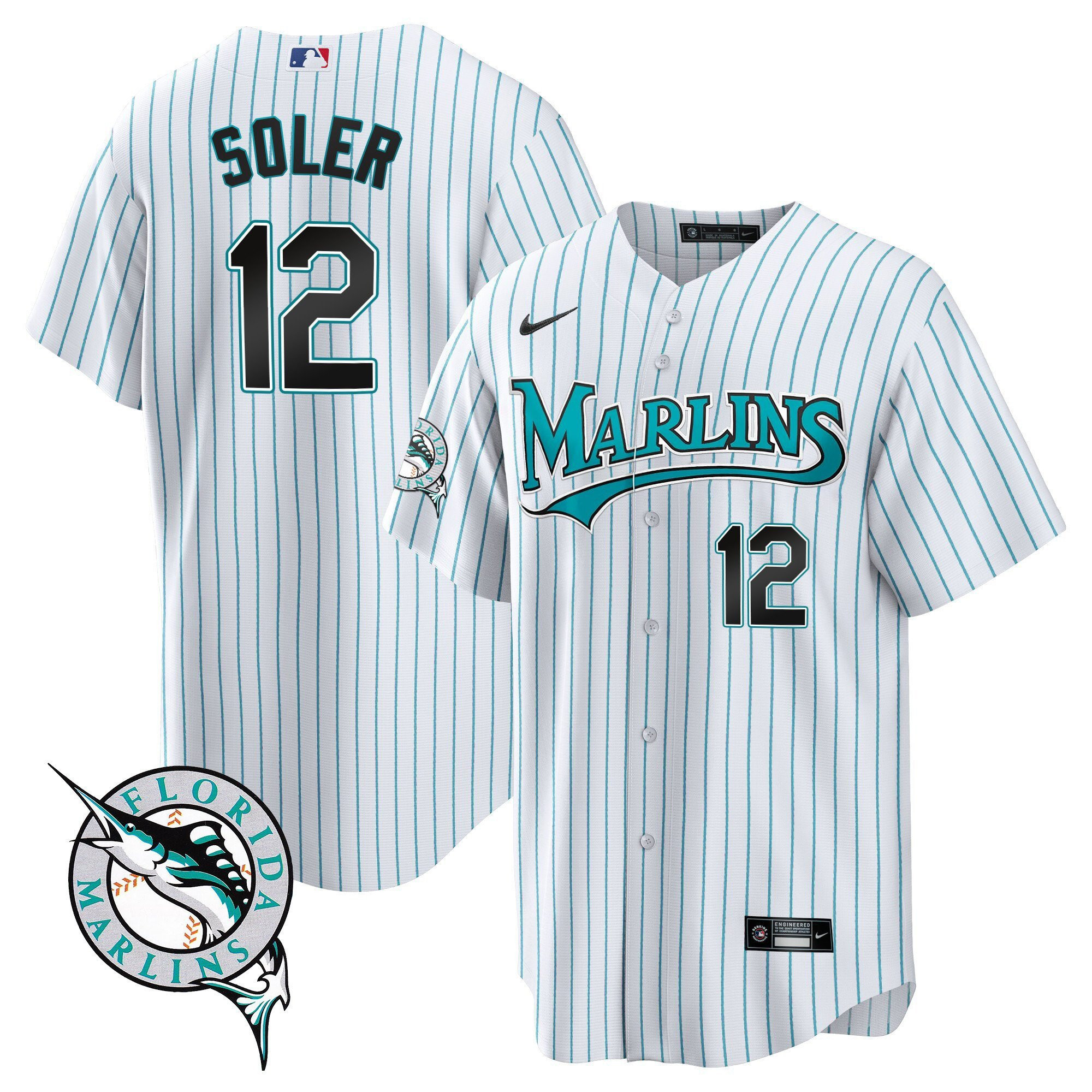 Jorge Soler 12 Miami Marlins Throwback White MLB Jersey Men's