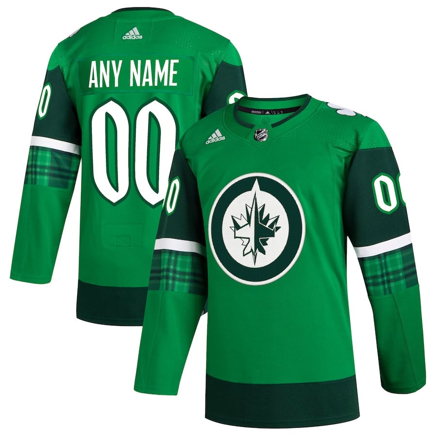 Winnipeg Jets St. Patrick's Day Custom Kelly Green NHL Jersey Men's