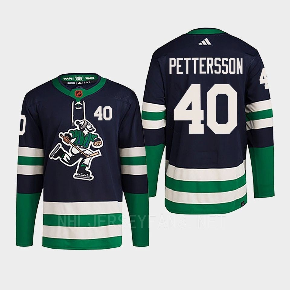 Elias Pettersson 40 Reverse Retro 2.0 2022 Vancouver Canucks Navy Primegreen NHL Jersey Men's