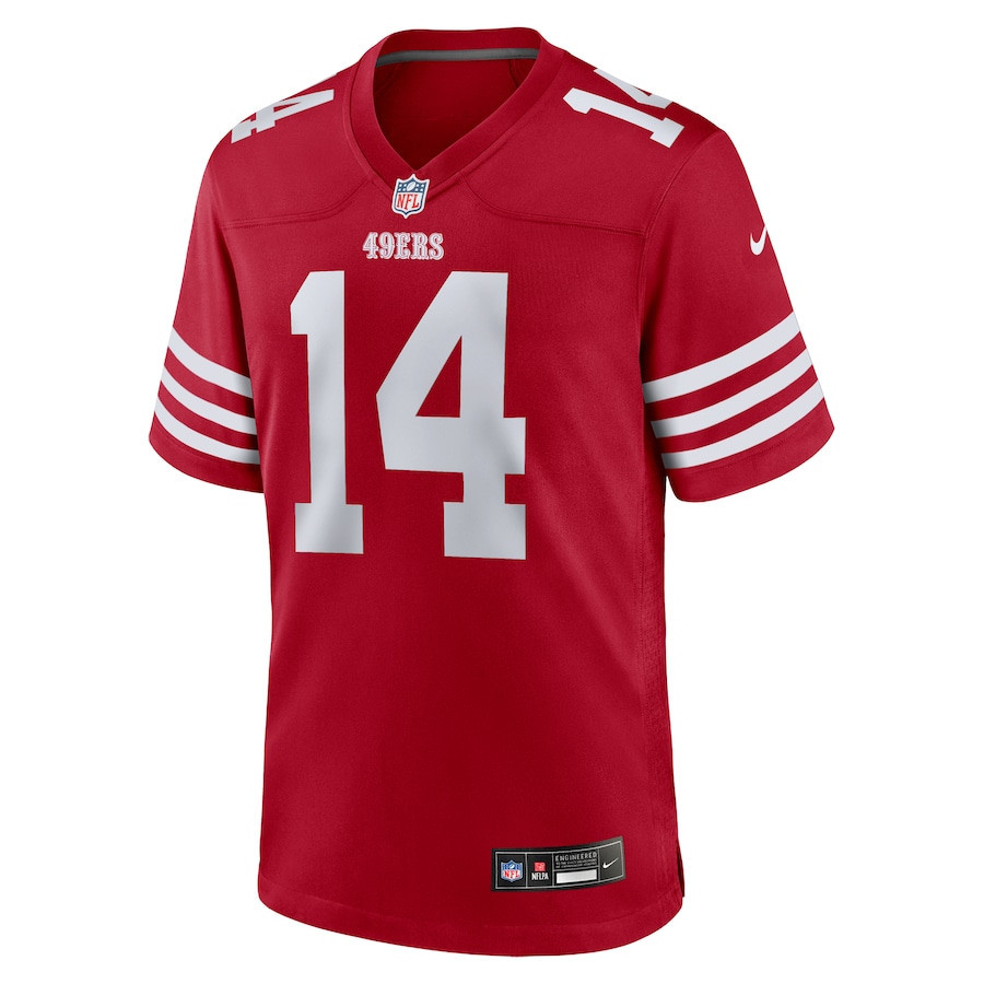 Ricky Pearsall 14 San Francisco 49ers Game Scarlet NFL Jersey Men's
