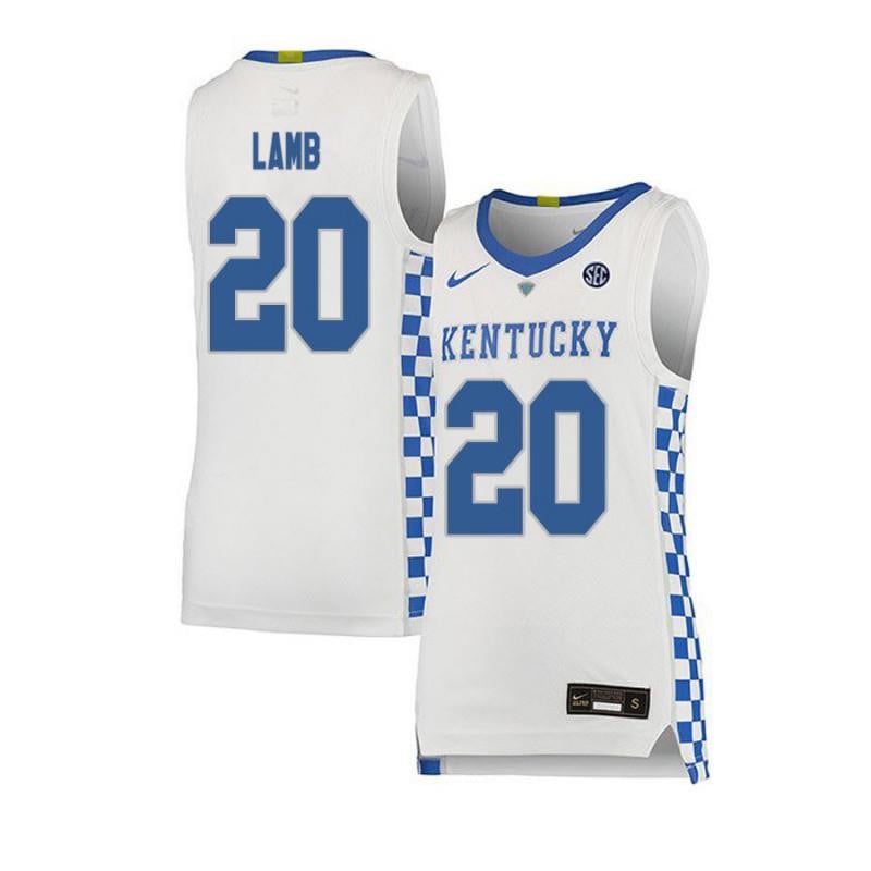 20 Doron Lam White Elite Kentucky Wildcats NCAA Jersey Men's