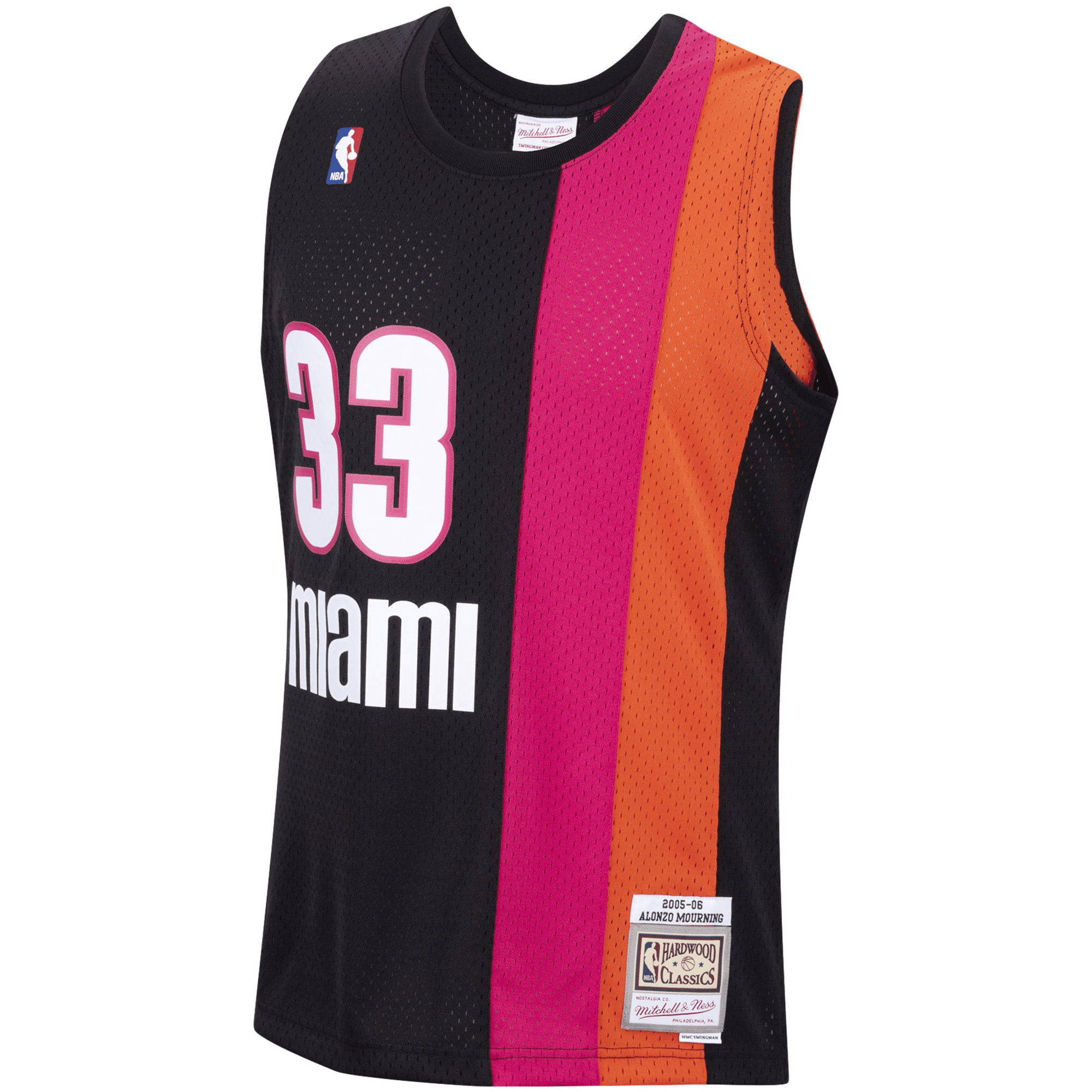 Alonzo Mourning Miami Heat Mitchell Ness 2005-06 Hardwood Classics Swingman Black NBA Jersey Men's