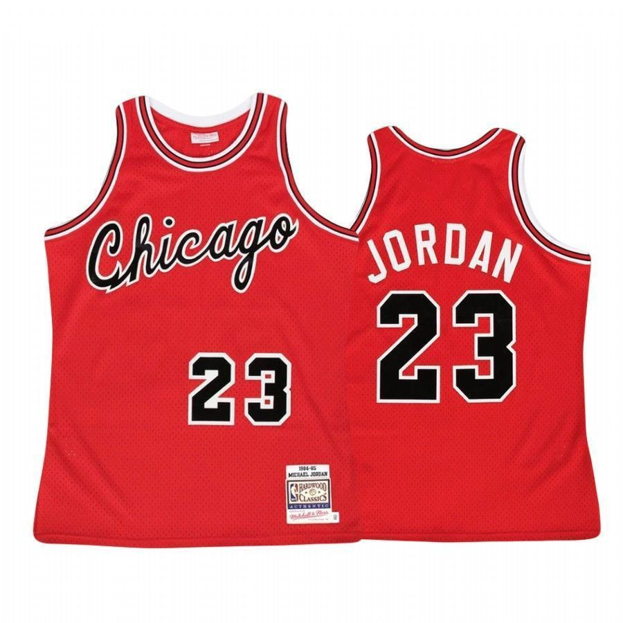 Michael Jordan 23 Chicago Bulls Red Hardwood Classics NBA Jersey Men's