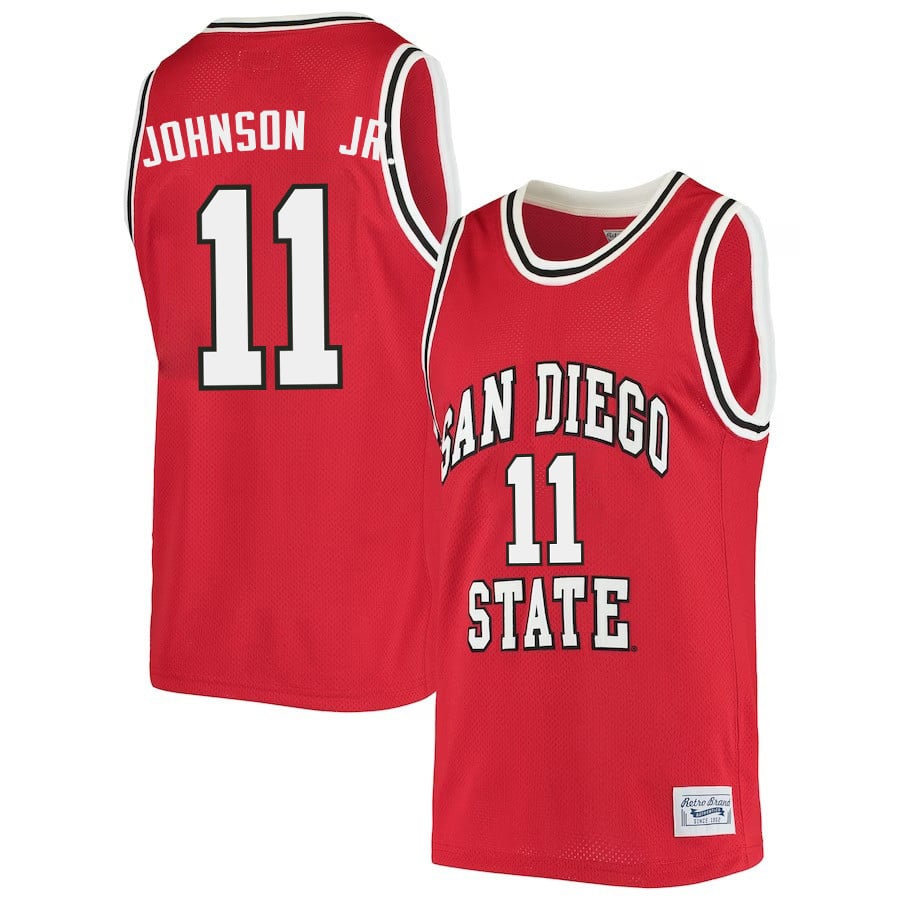 Demarshay Johnson Jr. 11 San Diego State Aztecs 2023- Red NCAA Jersey Men's