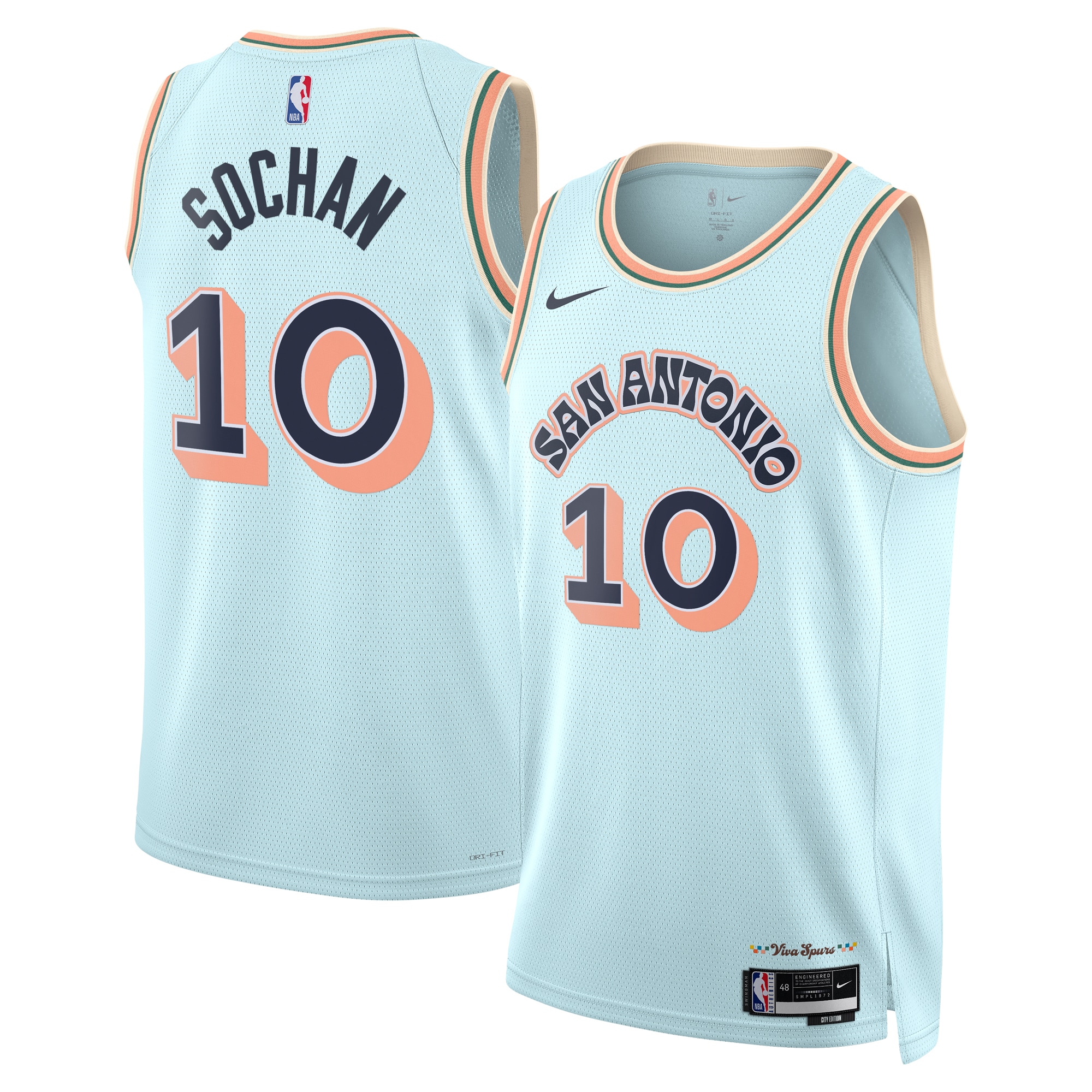 San Antonio Spurs City Edition Swingman 2024 Blue Jeremy Socha Unisex NBA Jersey Unisex