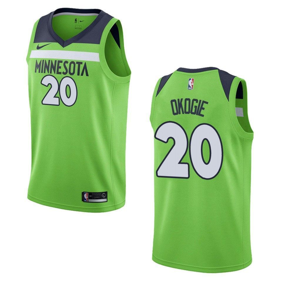 Minnesota Timberwolves 20 Josh Okogie Statement Swingman Green NBA Jersey Men's