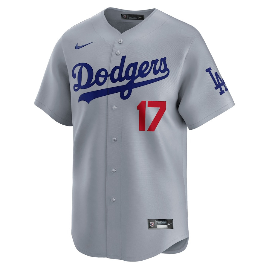 Shohei Ohtani 17 Los Angeles Dodgers Away Limited Player Gray MLB Jersey Men's