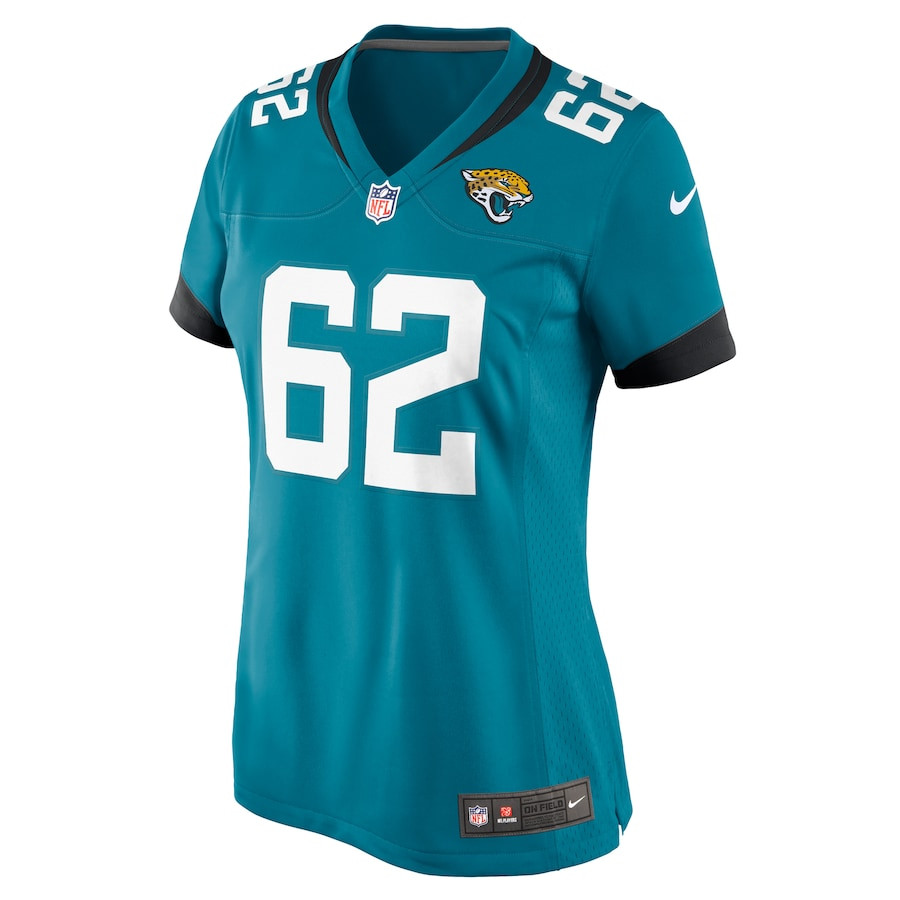 Javon Foster 62 Jacksonville Jaguars Game Teal NFL Jersey Women's