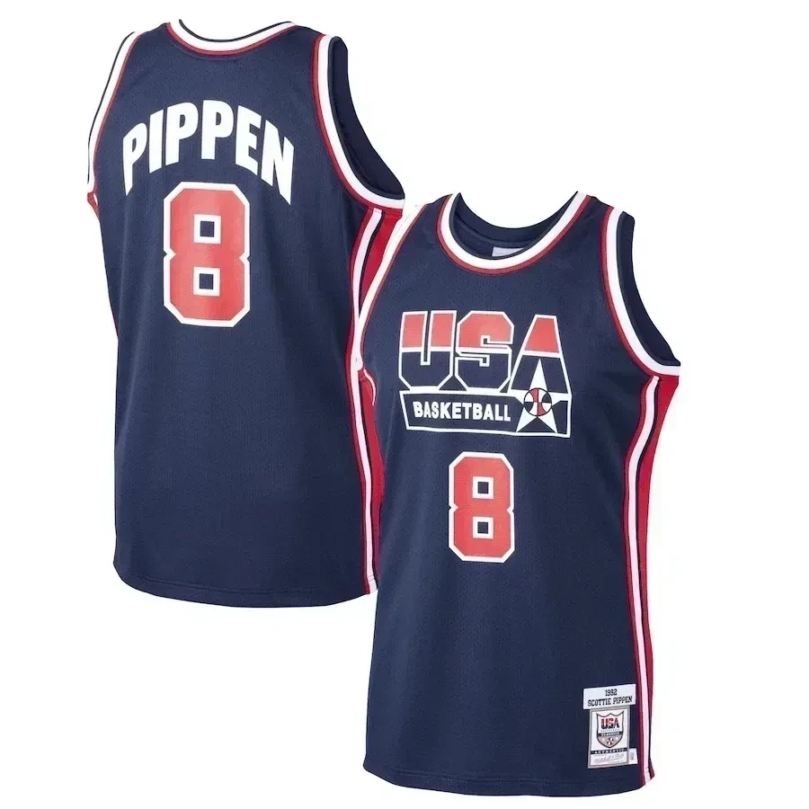Scottie Pippen Usa Mitchell Ness Home 1992 Dream Team Navy NBA Jersey Men's