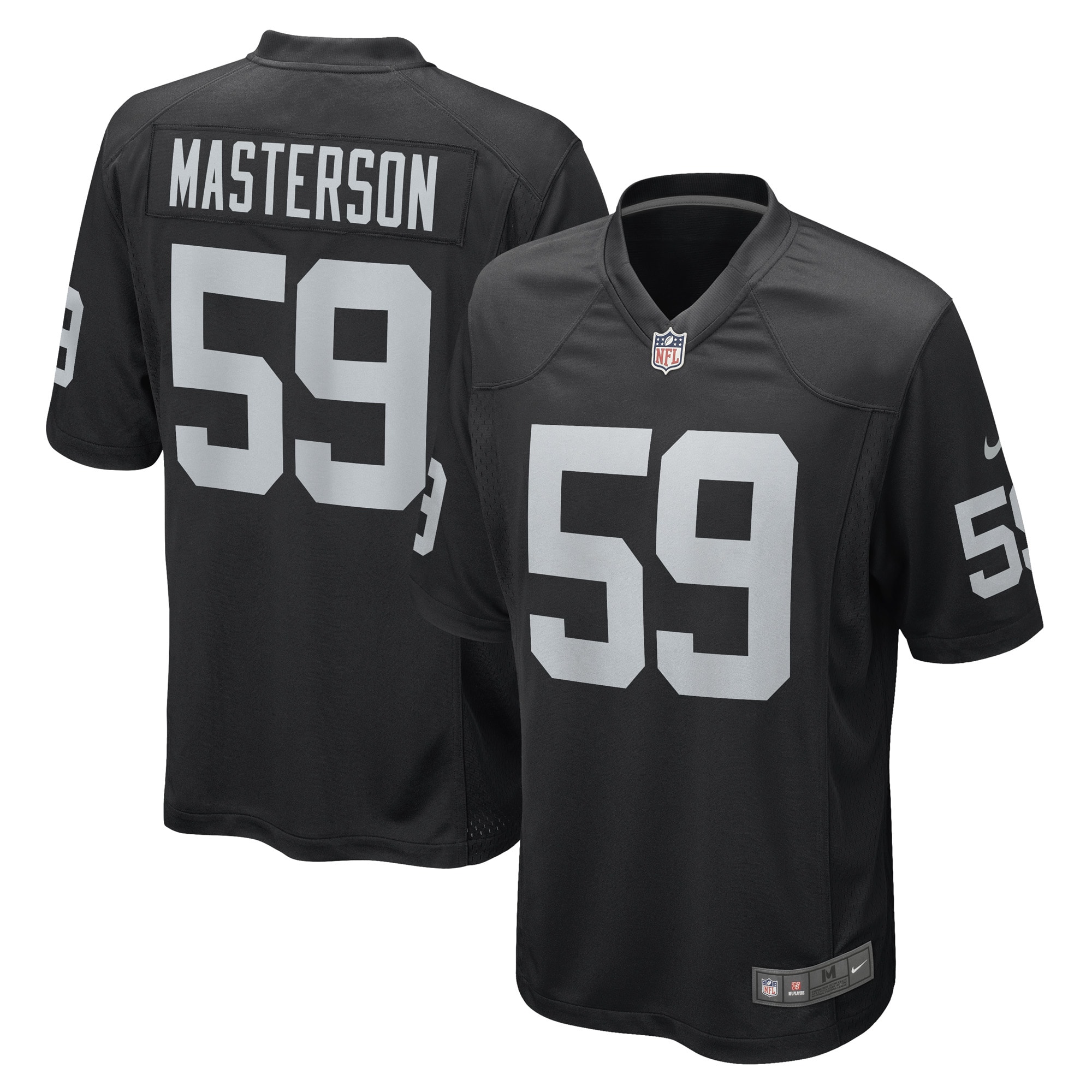 Las Vegas Raiders Luke Masterson Black Game Player NFL Jersey Men's