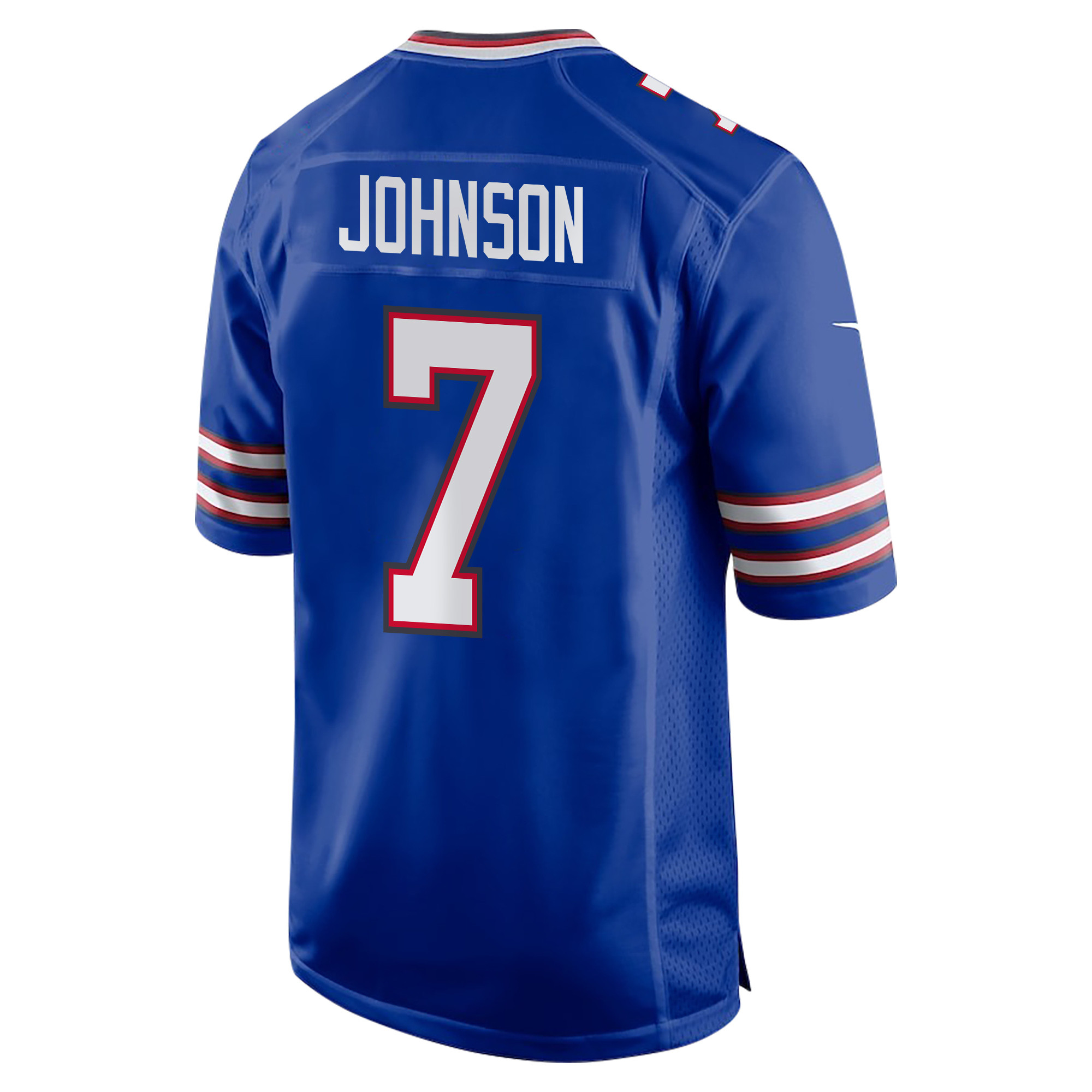 Taron Johnson 7 Buffalo Bills Super Bowl LIX Champions Patch Game Royal NFL Jersey Men's