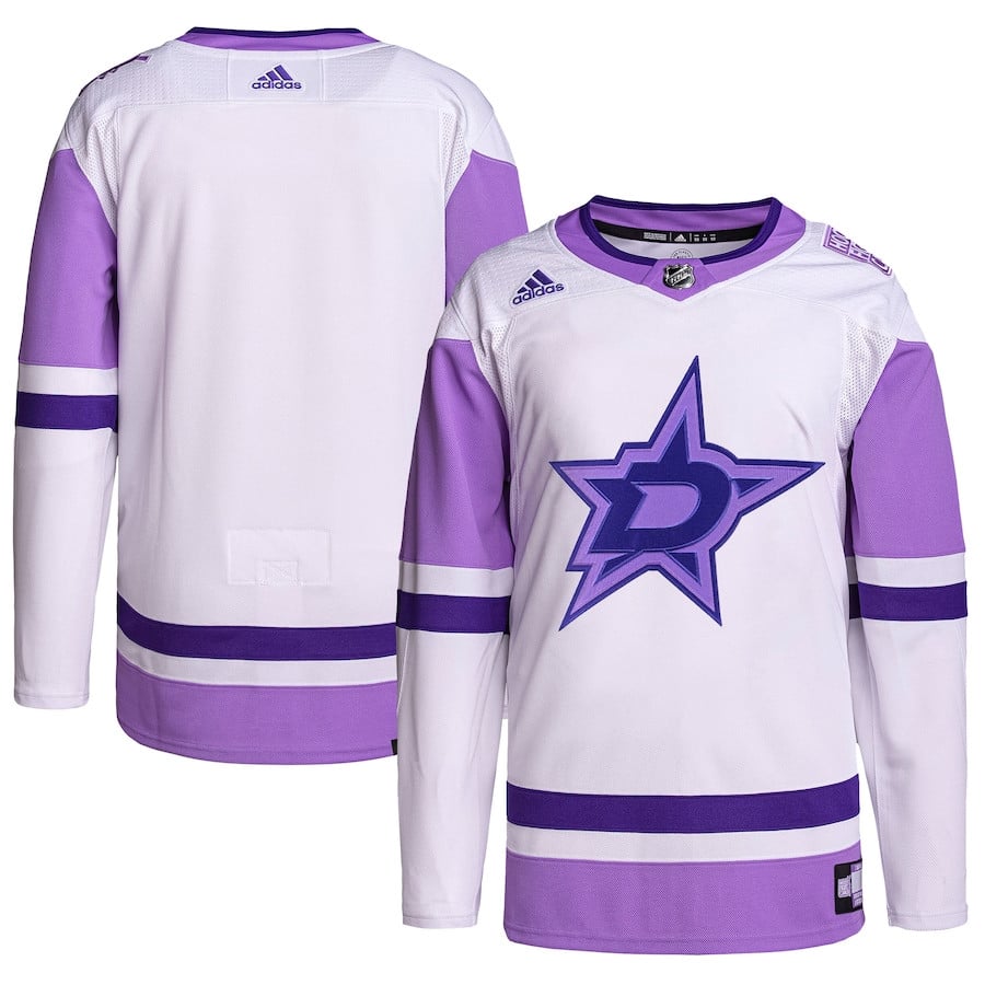 Dallas Stars Fights Cancer Primegreen White/Purple NHL Jersey Men's