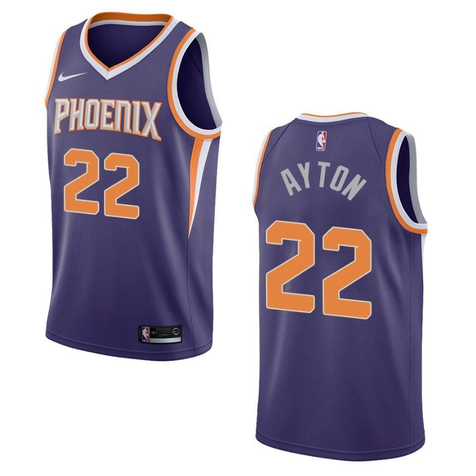 Phoenix Suns 22 Deandre Ayton Icon Swingman Purple NBA Jersey Men's