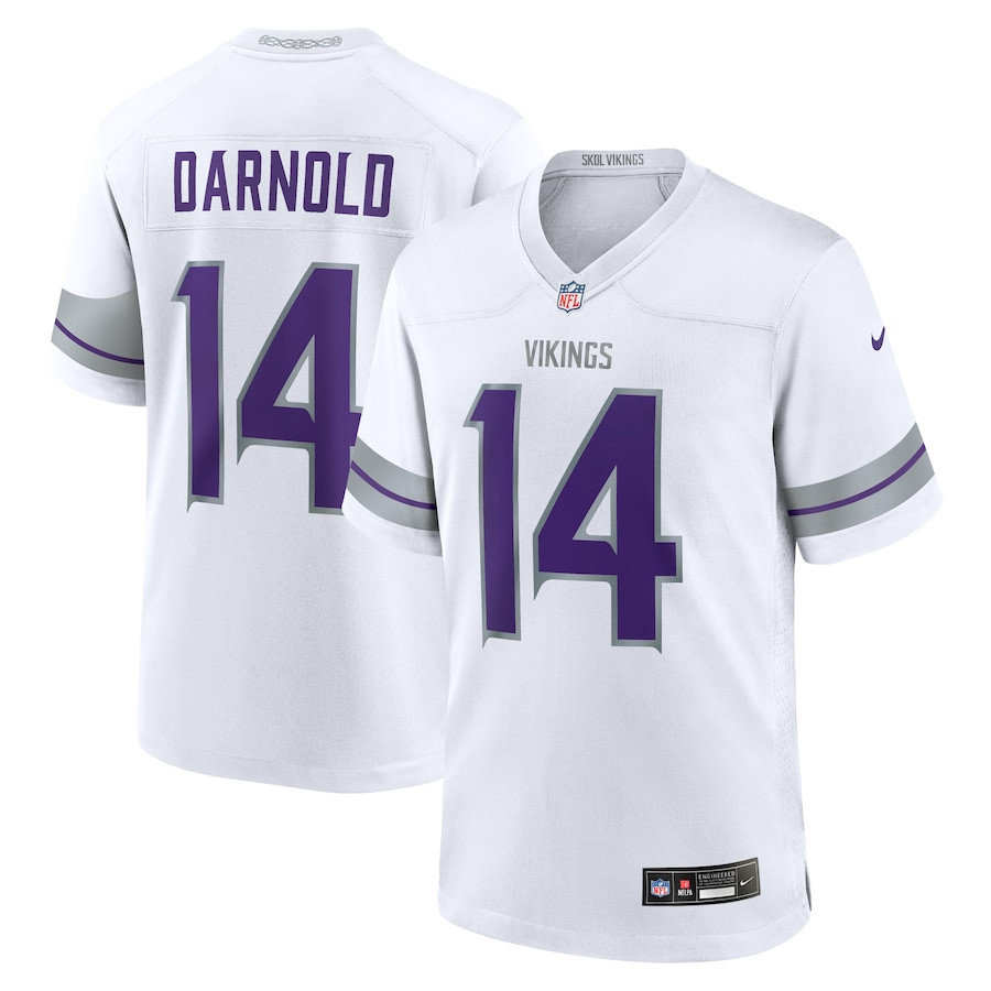 Sam Darnold 14 Minnesota Vikings Alternate Game White NFL Jersey Men's