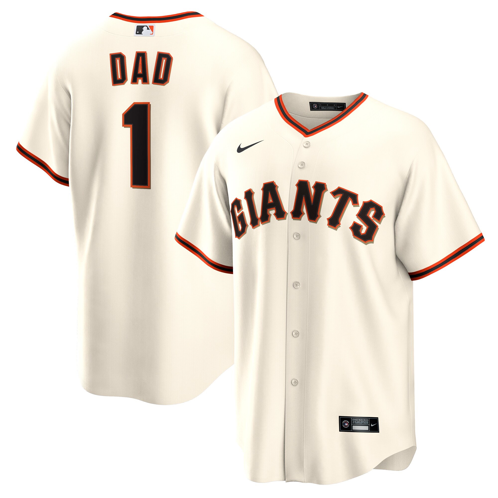 San Francisco Giants White #1 Dad Home MLB Jersey Men's