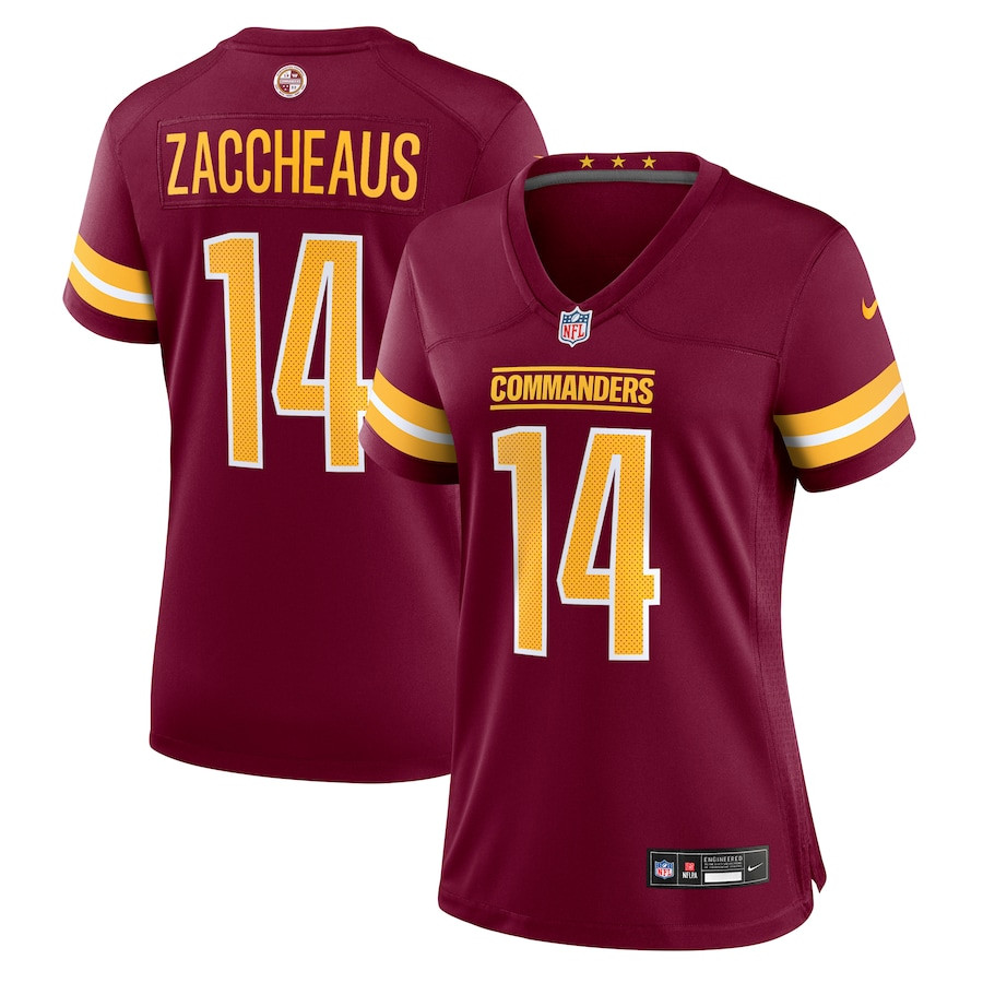 Olamide Zaccheaus 14 Washington Commanders Game Burgundy NFL Jersey Women's