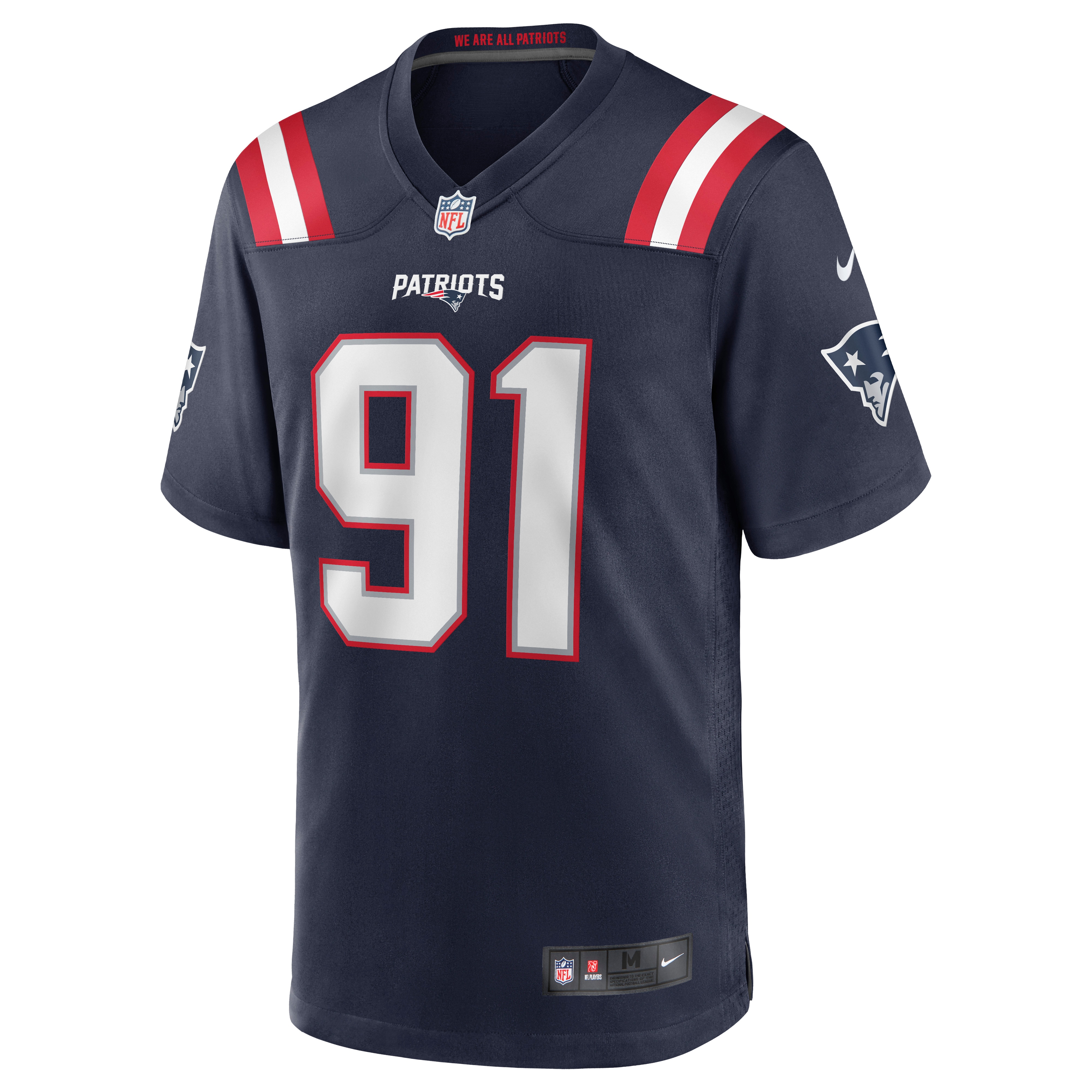 New England Patriots Deatrich Wise Jr. Navy Game NFL Jersey Men's