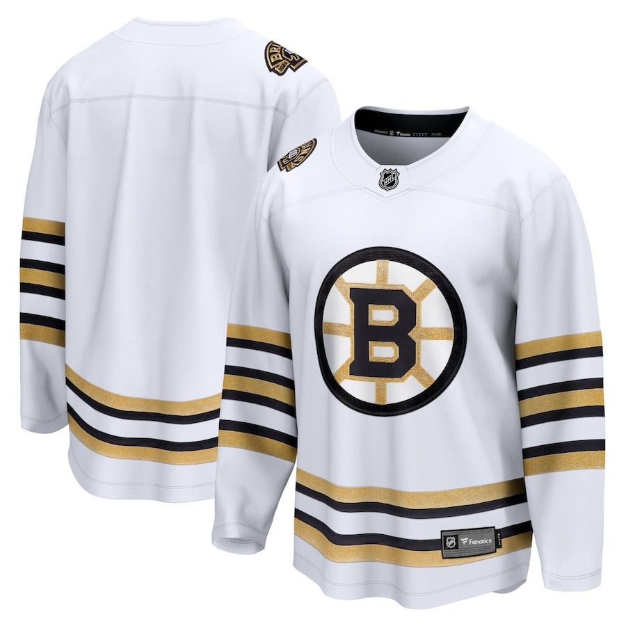 Boston Bruins 100th Anniversary Premier Breakaway White NHL Jersey Men's