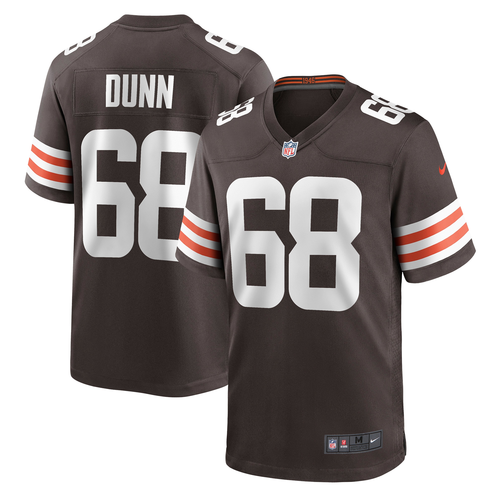 Cleveland Browns Michael Dunn Brown Game NFL Jersey Men's