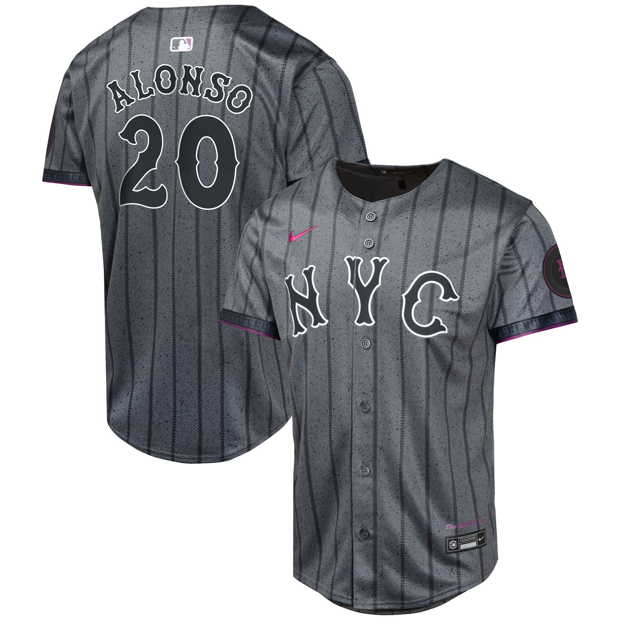 New York Mets Pete Alonso Graphite 2024 City Connect Limited Player MLB Jersey Youth