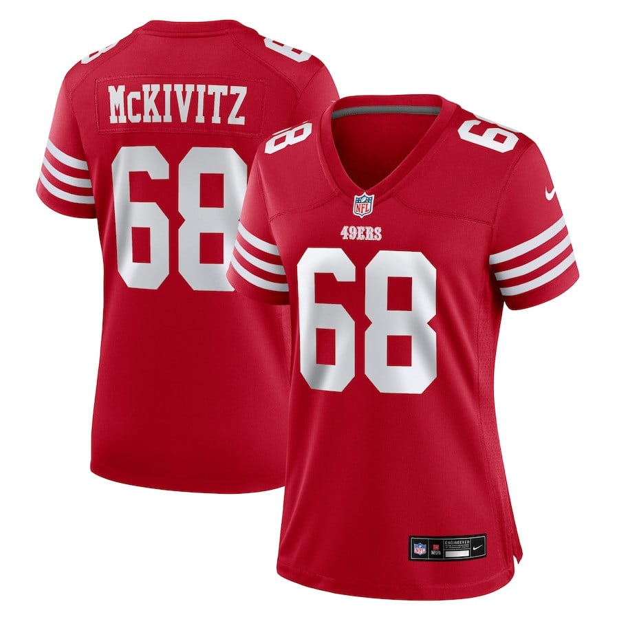 Colton McKivitz 68 San Francisco 49ers Game Scarlet NFL Jersey Women's