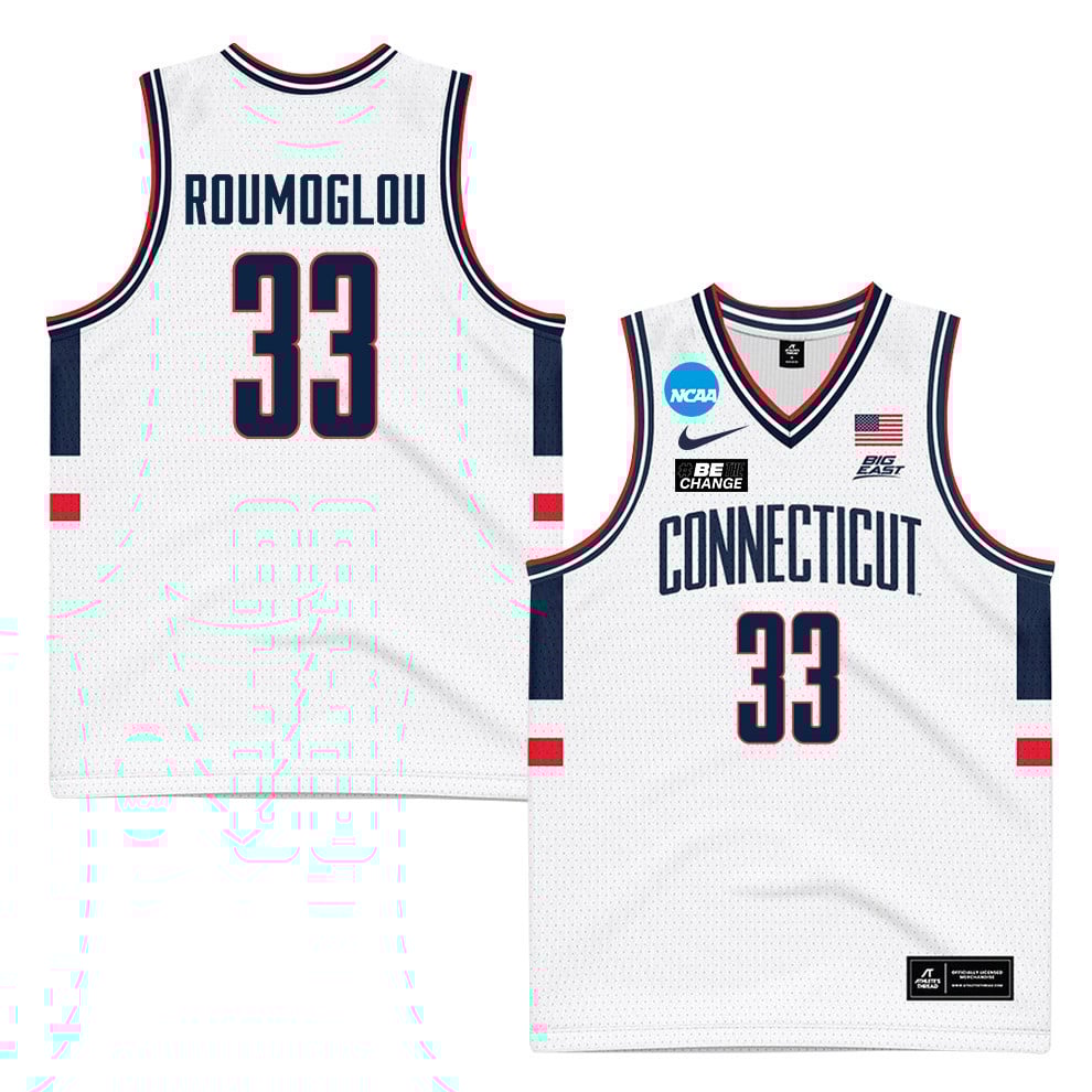 Apostolos Roumoglou 33 UConn Huskies 2024 White Unisex NCAA Jersey Unisex