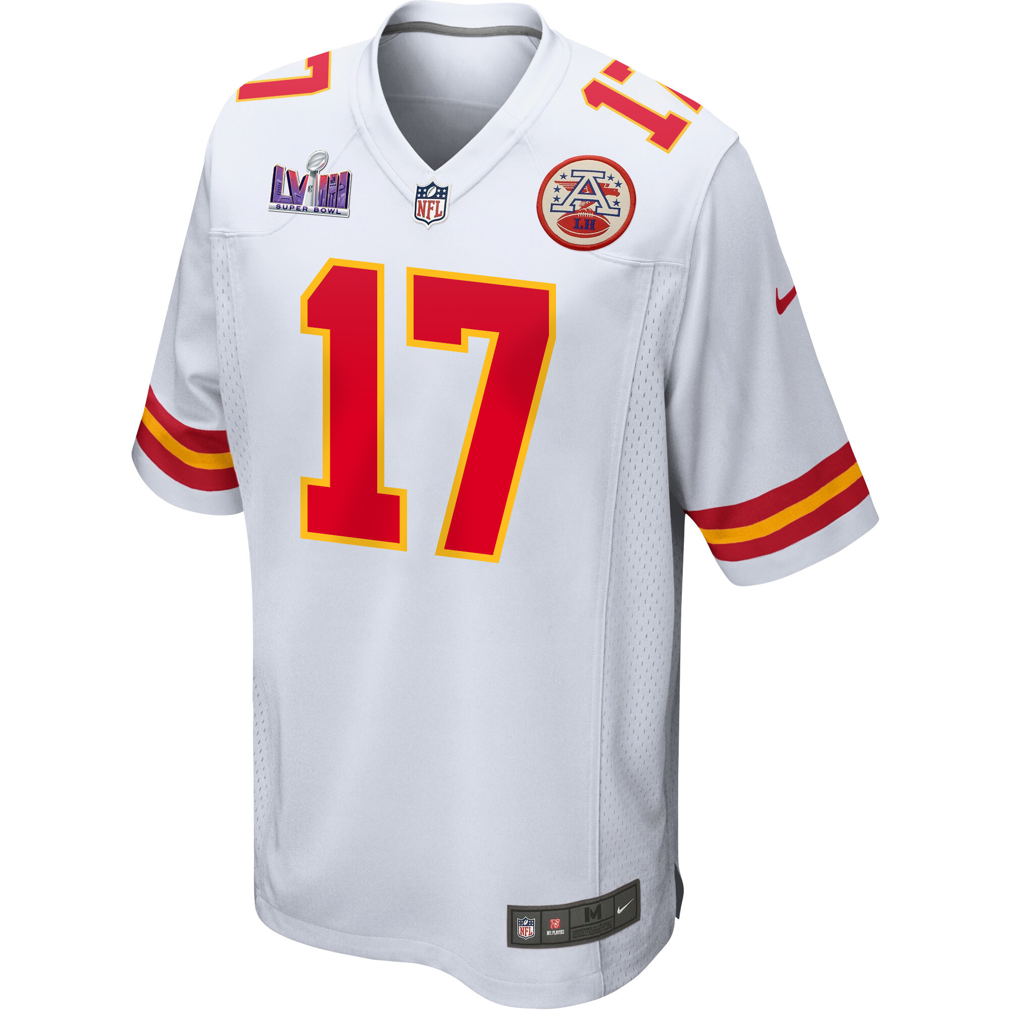 Richie James 17 Kansas City Chiefs Super Bowl LVIII Patch Game White NFL Jersey Men's