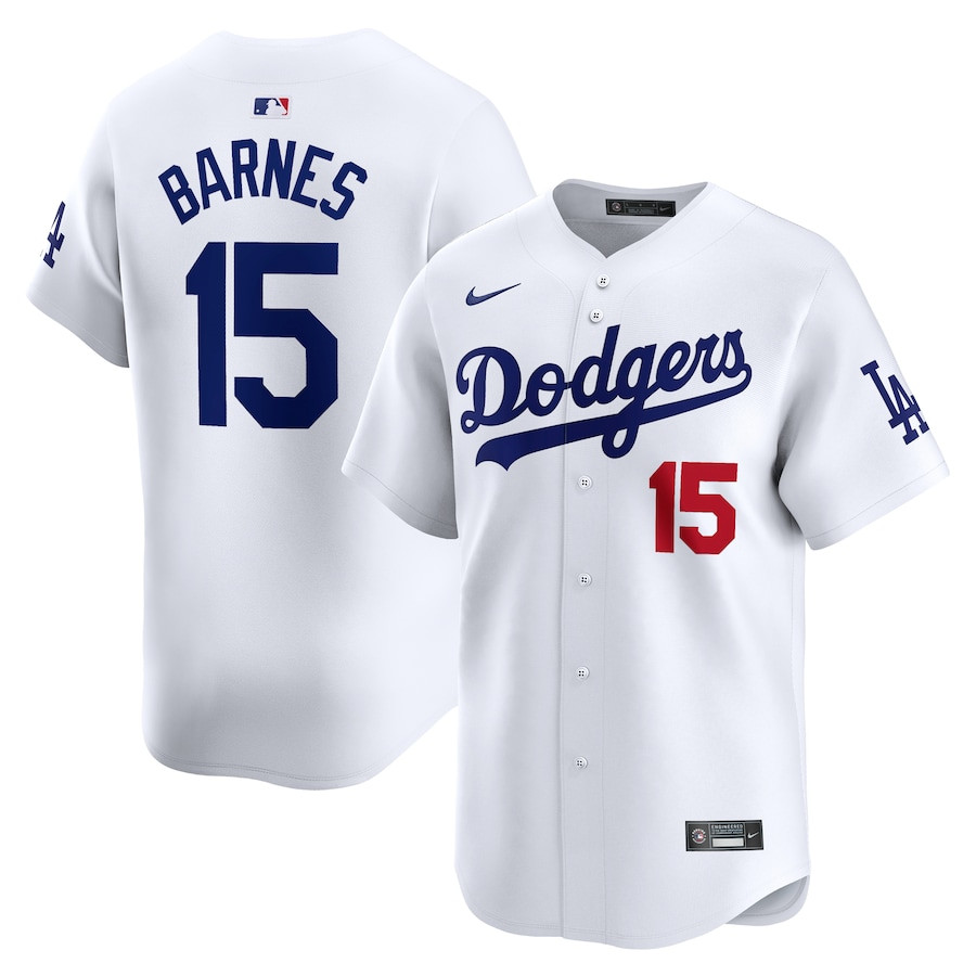 Austin Barnes 15 Los Angeles Dodgers Home Limited Player White MLB Jersey Men's