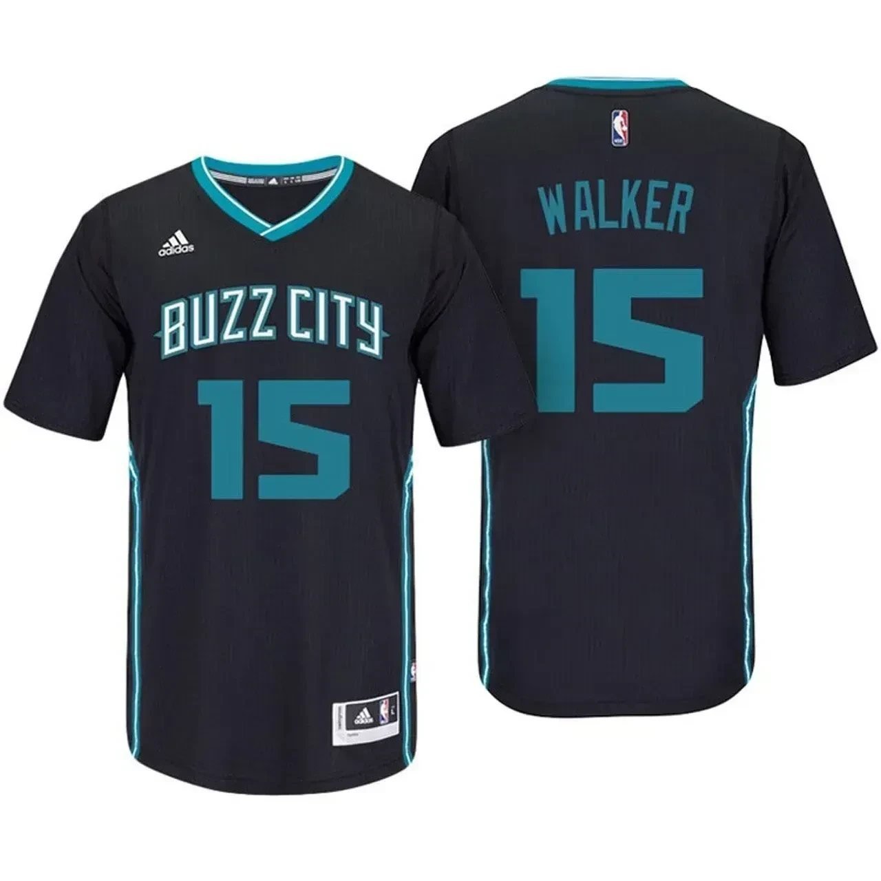 Kemba Walker Charlotte Hornets 15 Black Buzz City Pride Sleeved Swingman NBA Jersey Men's