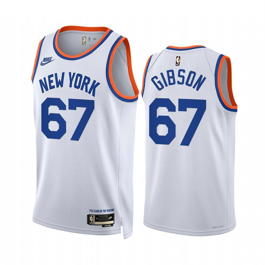 New York Knicks Taj Gibson 6 White Year Zero Classic Edition NBA Jersey Men's